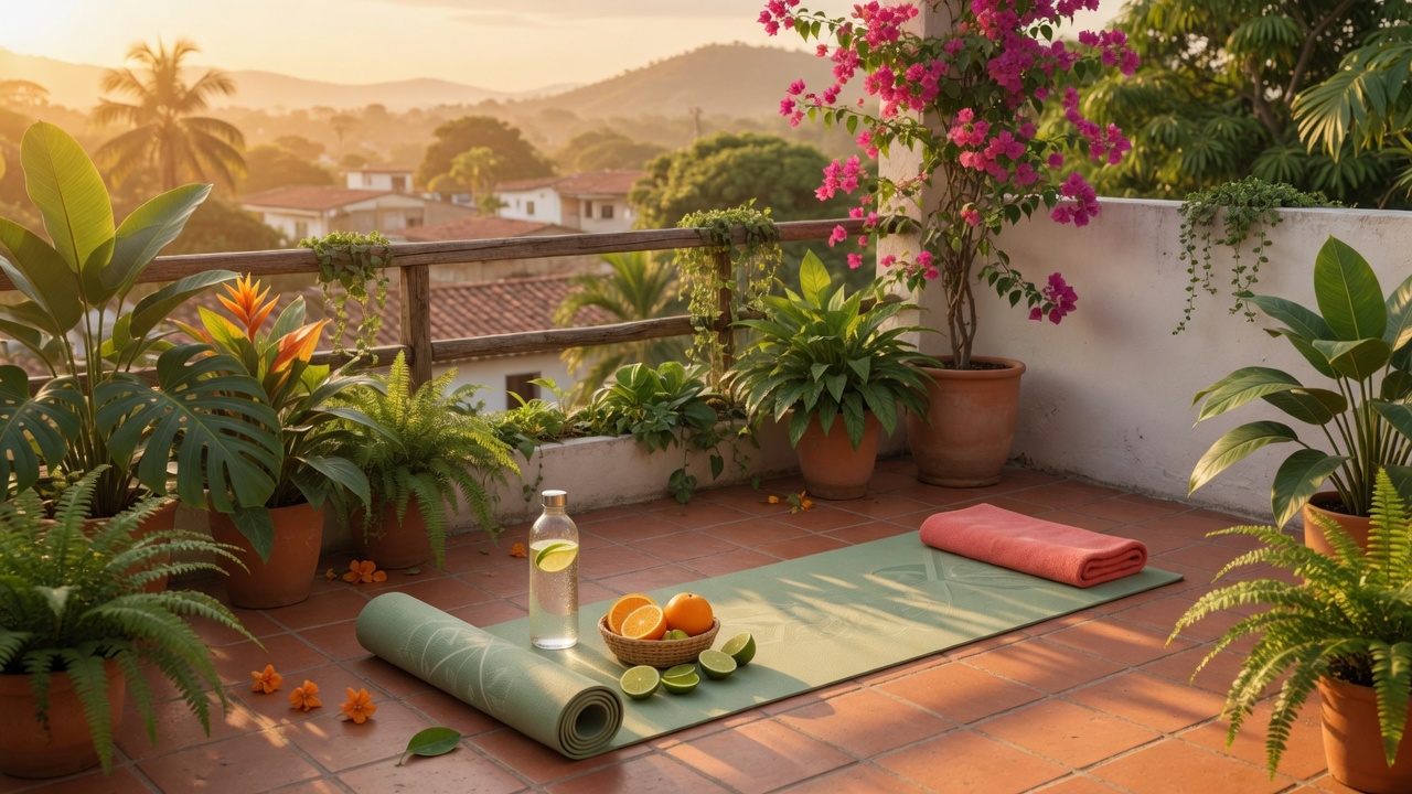 Bienestar integral en Girardot — terraza tropical y yoga
